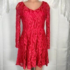 Annabella Francesca’s Collection Coral Pink Lace Fit & Flare Dress Size M NWT